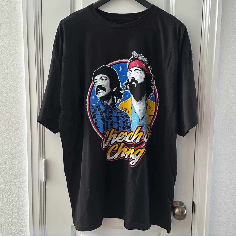 Cheech & Chong Graphic Black T-Shirt 4XL 100% Cotton Made In Honduras